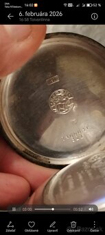 Strieborné starožitné vreckové hodinky - 4