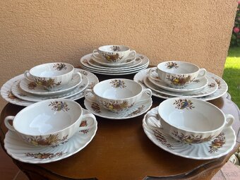 Anglický porcelán s farebným motívom ovocia a kvetov - 4