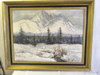 Olejomaľba na platne- Vysoké Tatry - 4