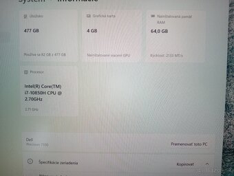 Dell precision 7550 , Intel core i7 , 500gb ssd , 64gb ram - 4