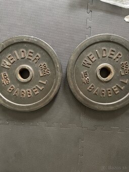 Olympijská tyč + kotúče Weider – 60 kg set - 4