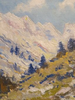 Obraz Jan Medek, Vysoké Tatry 1962,olejomalba 43x37 - 4