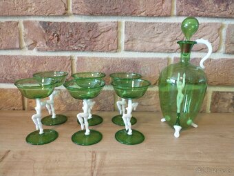 borské sklo, art deco, labute, zlatá zuzana - 4