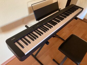 Predám digitálne piano Casio CDP-S100BK  + stojan, stolička - 4
