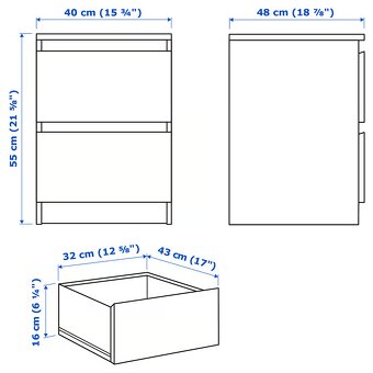 Nočny stolík Ikea MALM 40x55 - 4