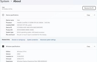 HP Elitebook 8470p, Windows 11, CPU i5, SSD+HDD, 8GB Ram - 4