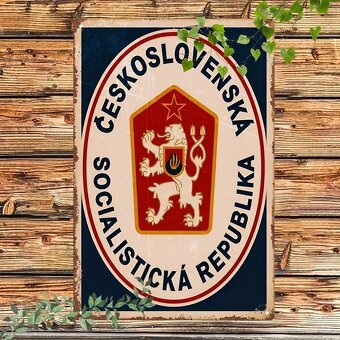 Kovova retro tabula ČSSR 30x20 cm - 4