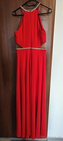 Dlhé červené spoločenské šaty č. 38 - ples, svadba, stužková - 4