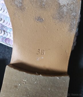 Kožené šľapky s flitrami - 4