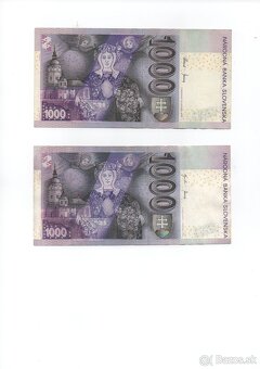 predám 1000 korun slovenských - 5ks - 4