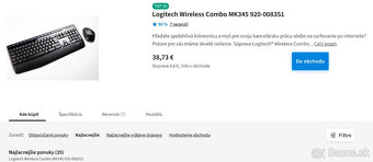 ✅ NOVÉ Logitech Wireless Combo MK345 SK myš + klávesnica ✅ - 4