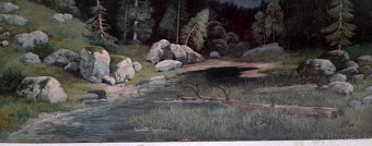 Starý obraz horská krajina dat. 1897 - 4
