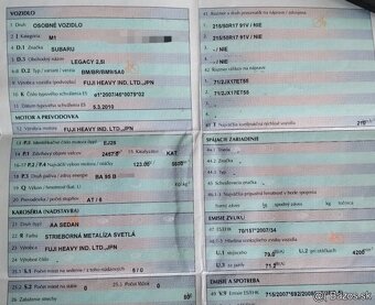 SUBARU LEGACY 2.5 AWD 2010 predám MOTOR EJ25, AUTOMATICKÁ PR - 4