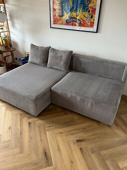 REZERVOVANÝ - Šedý menčestrový rozkladací gauč - Alcamo - 4