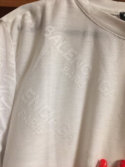 NOVÉ BALENCIAGA white pánske tričko L - 4