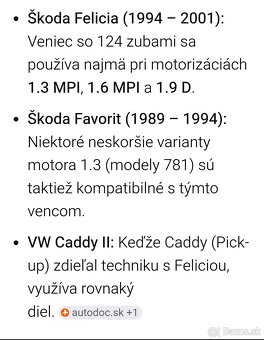 Zotrvacnik spojka favorit, Felicia, VW Caddy - 4