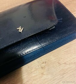 Tmavomodrá kožená peňaženka - 4