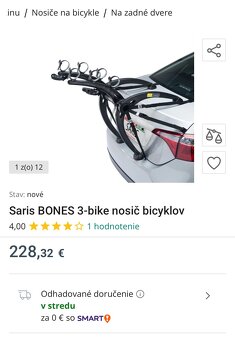Nosič bicyklov saris bones 3 - 4