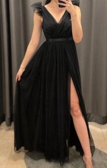 Čierne tylové šaty 36/S - 4