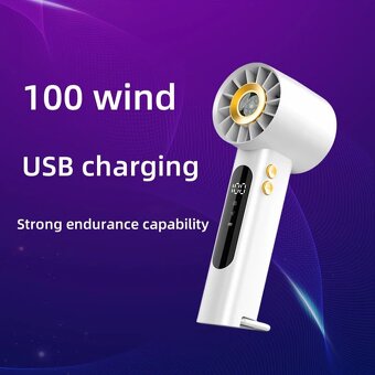 USB Nabíjateľný Ručný Ventilátor s Turbínou Malý Prenosný - 4