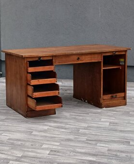 Stôl písací starožitný roletový. - 4