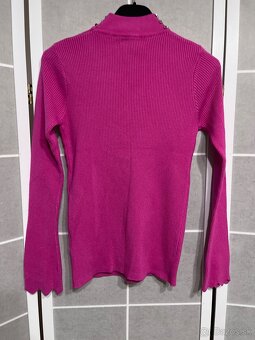 Dámsky ružový pulover - 4