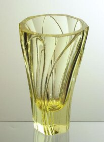 Váza, vázy - brúsené sklo, hutné sklo, art deco. - 4