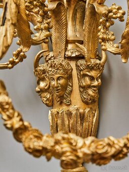 Luxusné nástenné lampy neoklasicistické – pozlátený bronz - 4