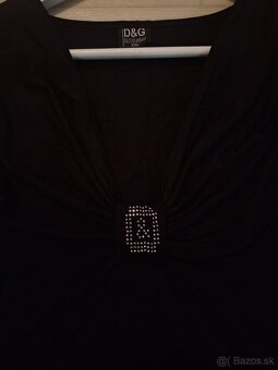 Čierne dámske tričko značky Dolce & Gabanna - 4