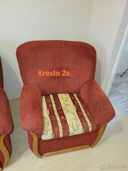Predám rozkladací gauč + 2 kreslá,  dobrý  stav - 4