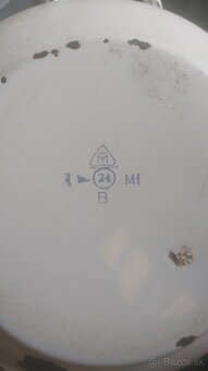 Retro stará zdobená smaltovaná misa s uškami - ČSSR - 4