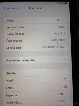 Predám iPad Air 2 (model A1566) 128 GB - 4