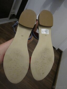 Kozene sandale bielo-modro-cervene - 4