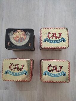 Retro plechové dózy - ČAJ a iné - 4