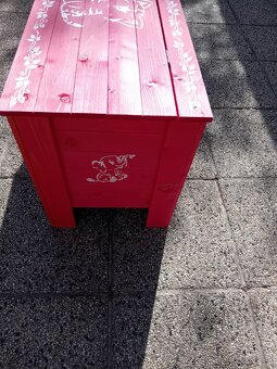 Dievčenský ružový box / krabica / bednička na detské hračky - 4