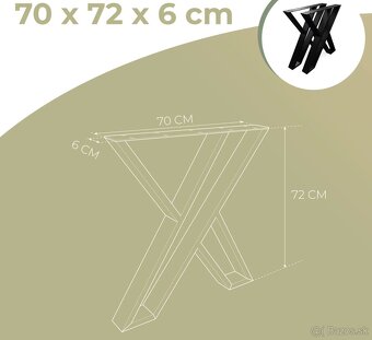 Stolové kovové podnože čierne 2 ks - 4