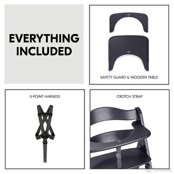 Hauck rastúca stolička BETA s kolieskami Dark Grey - 4