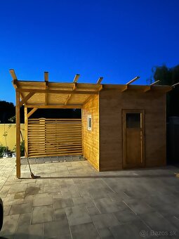 Drevený altánok, terasa, pergola, prístrešok a chatka – na m - 4