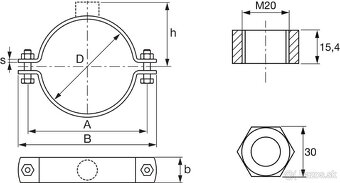 Hilti MFP-PC potrubná objímka pre pevné body 154-162 M20 - 4