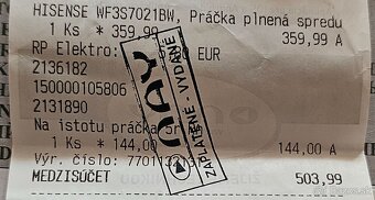Práčka Hisense WF3S7021BW biela - 4