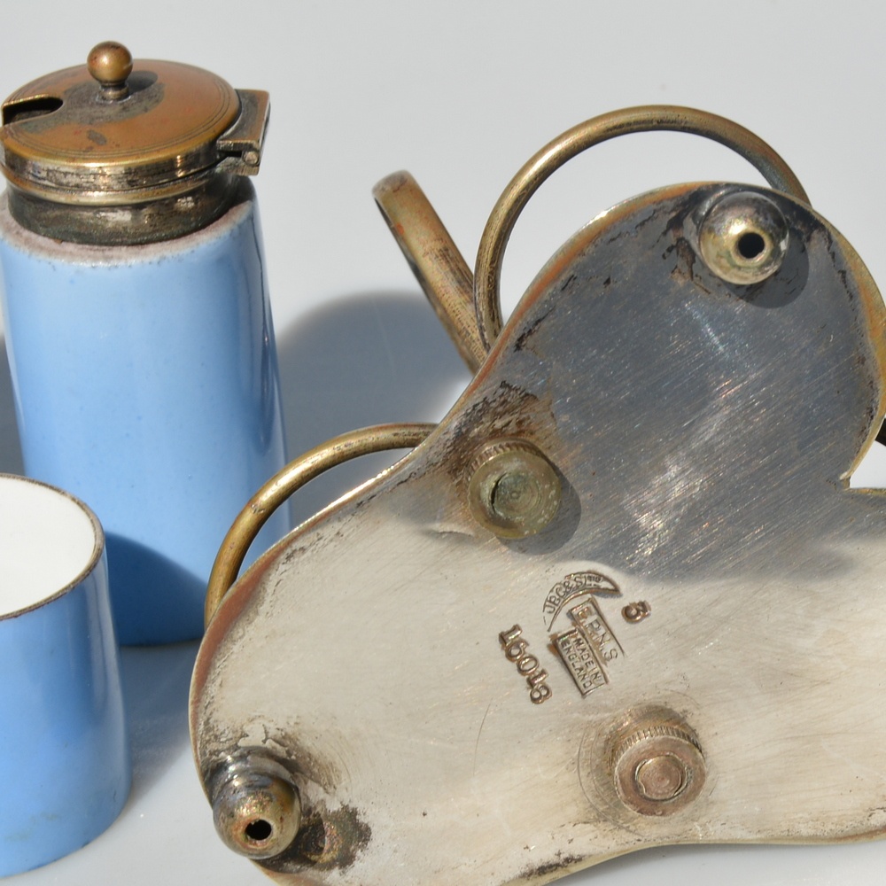 Starožitná porcelánová soľnička a korenička - 5