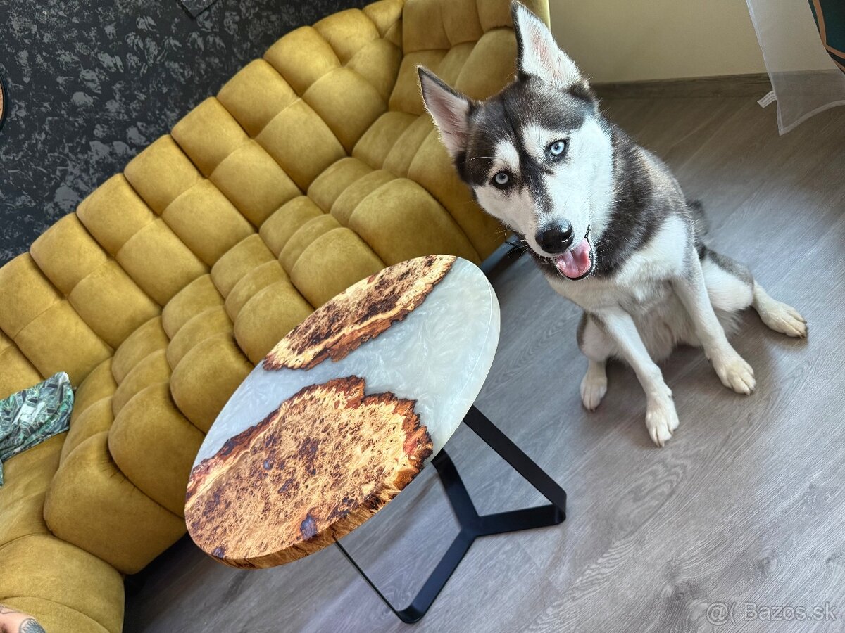 Epoxidovy stol , konferecny stolik priemer 59cm - 5