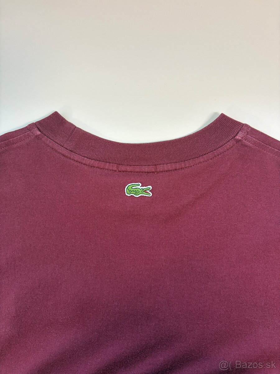 Lacoste oversized tričko TH0062 Bordeaux - 5