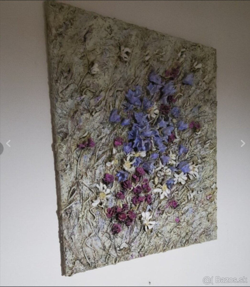 3D obraz (relief) lucne kvety od autorky Nolis - 5