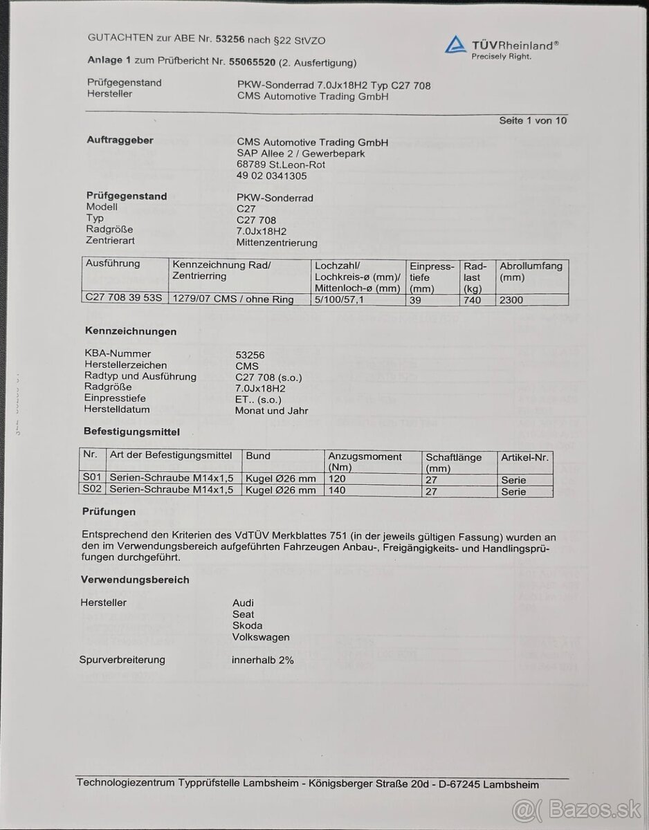 18"ELEKTRONY, ROZTEC 5x100,PNEU 215/45R18 - 5