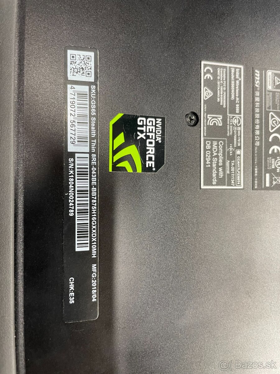 MSI GS65 Stealth Thin 8RE-043BE – Na diely / Opravu - 5