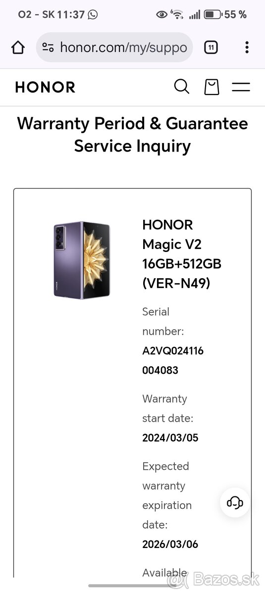 Honor Magic V2 čierny záruka plne funkčný - 5