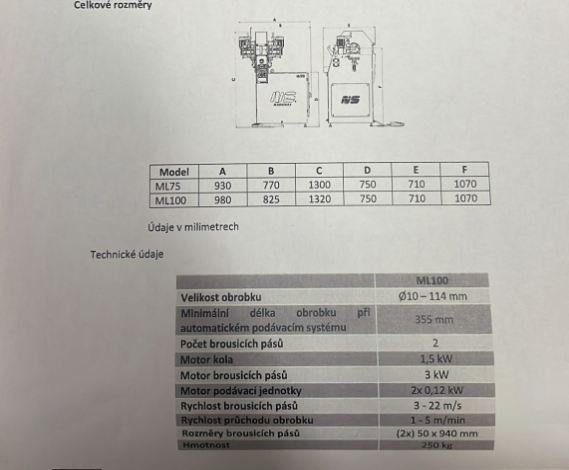 Prodám Pásová bruska bezhrotá ML 100, r. v. 2020 - 5