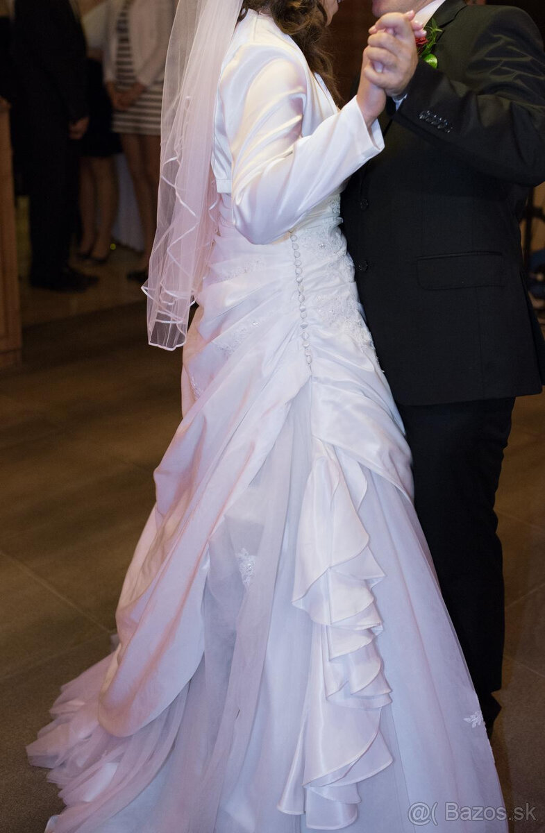 Predám svadobné šaty + 2 vesty - 5