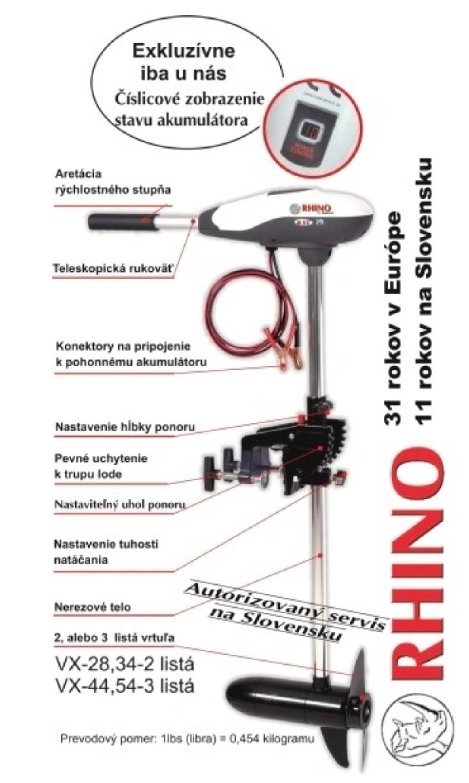Elektrický prívesný motor Rhino VX 54 - 5